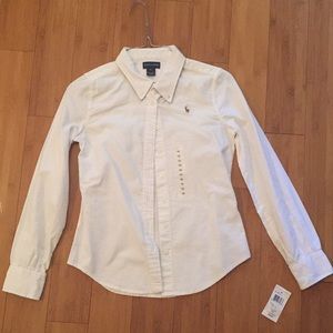 Ralph Lauren White Oxford Shirt Girls 10